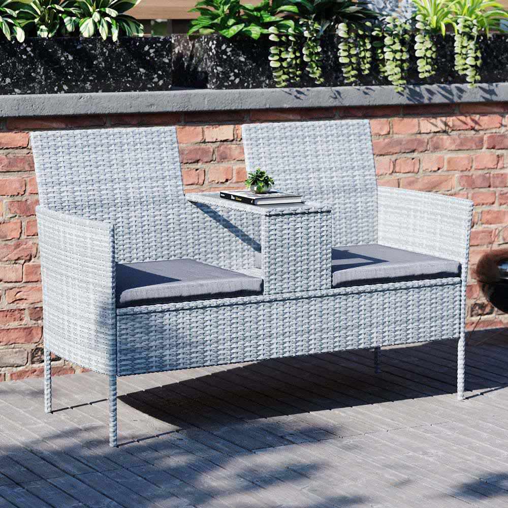 Garden Vida 2 Seater Grey Vienna Love Companion Seat Image 3
