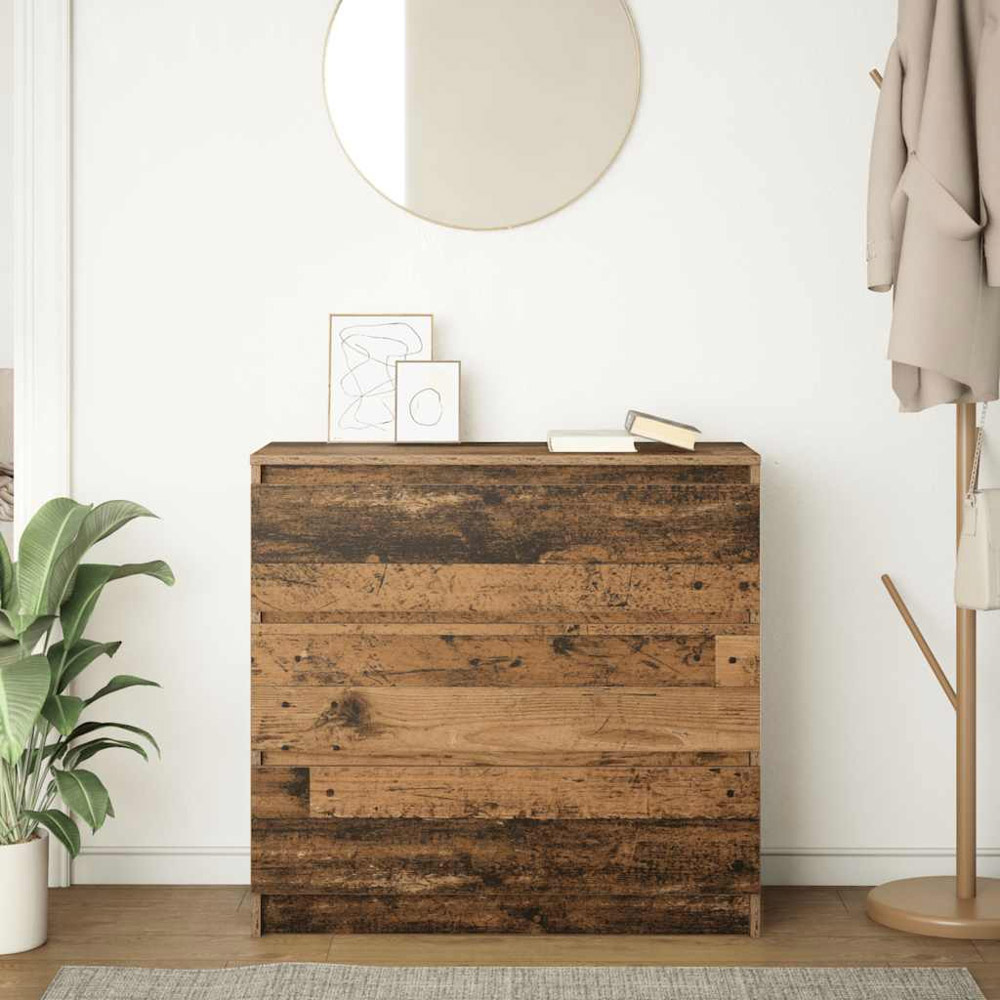 vidaXL 3 Drawer Old Wood Sideboard Image 3