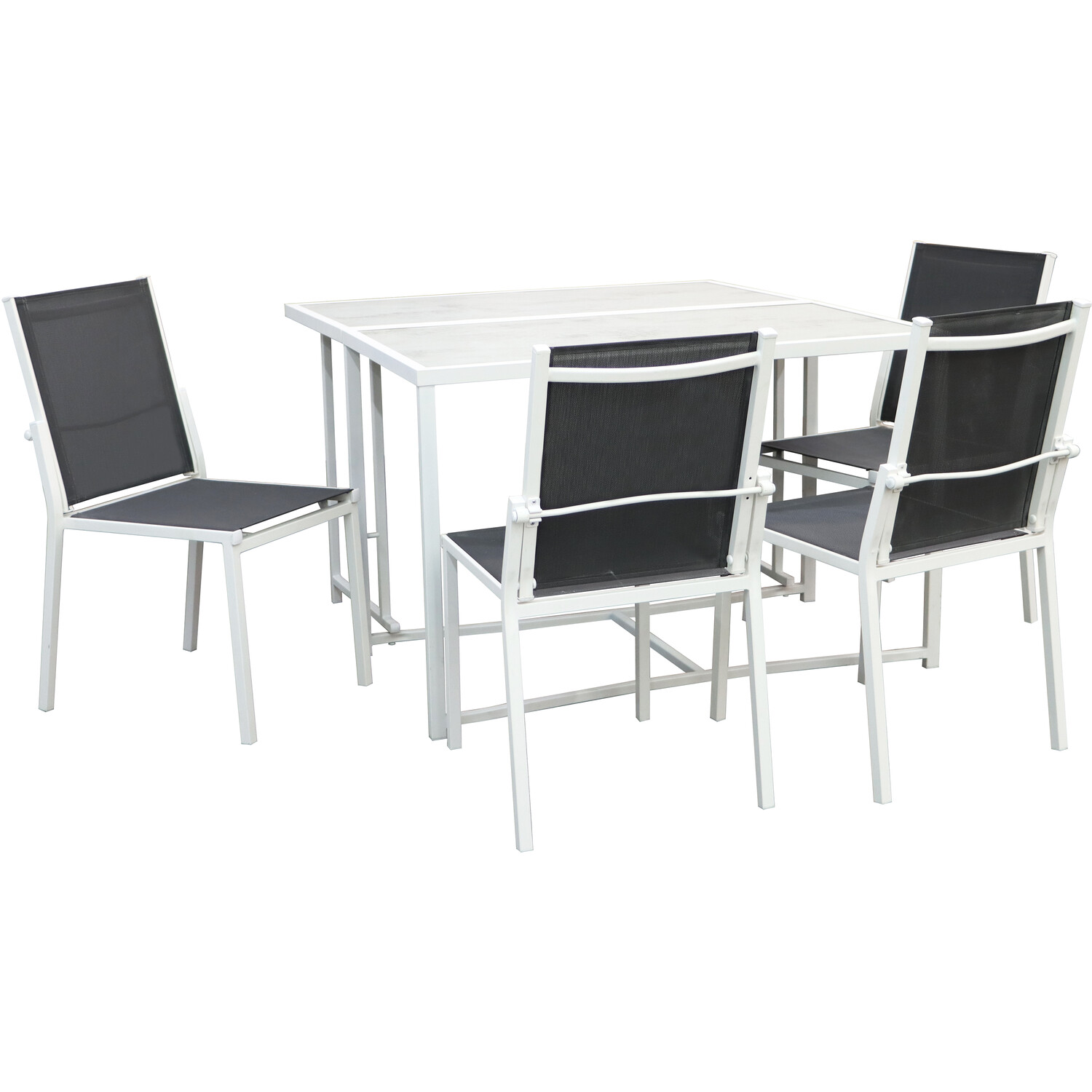 Milan 4 Seater Foldable Dining Set Image 2