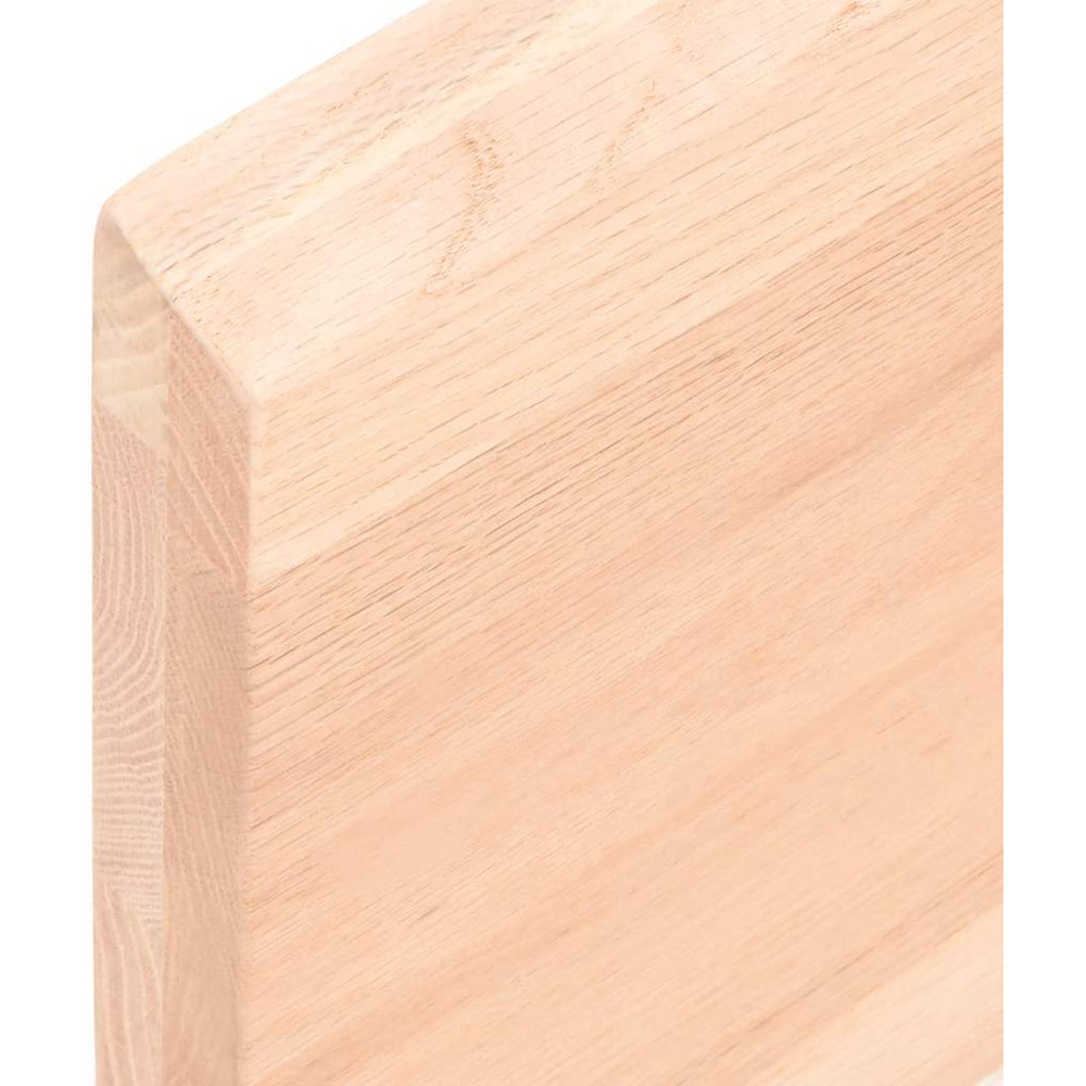 vidaXL 40cm Natural Untreated Solid Oak Wood Floating Wall Shelf Image 7