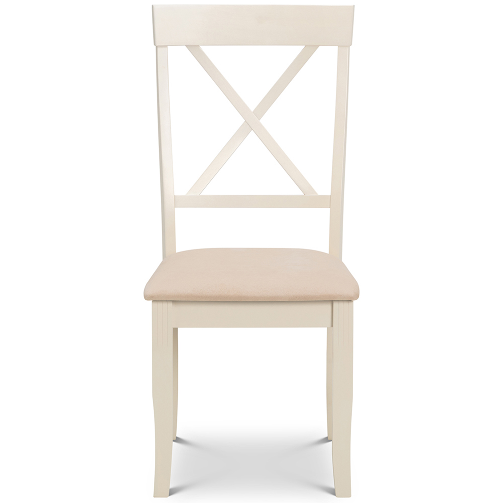 Julian Bowen Davenport 4 Seater Round Dining Set Oak and Ivory Image 3