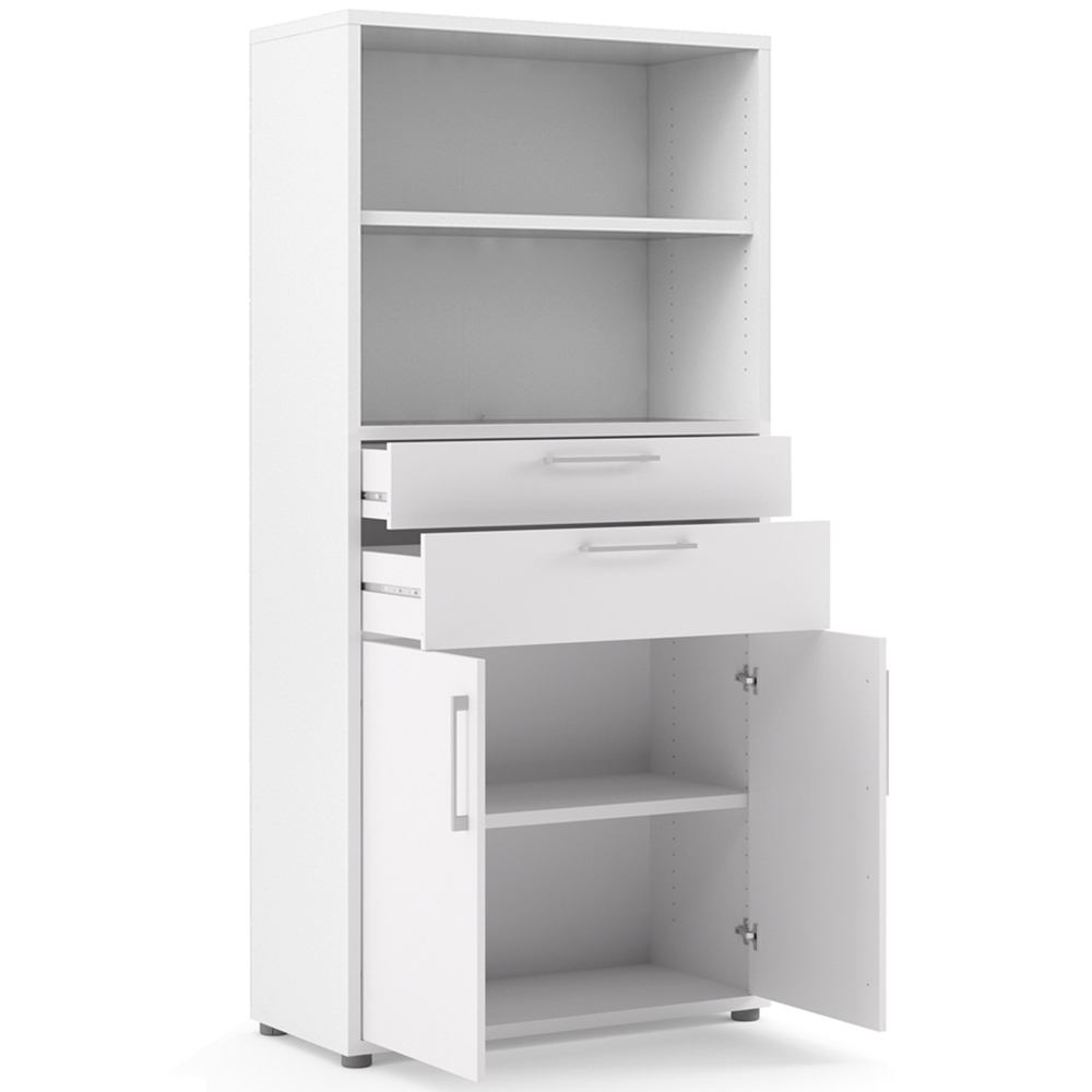 Florence 2 Door 2 Drawer 2 Shelf White Bookcase Image 4