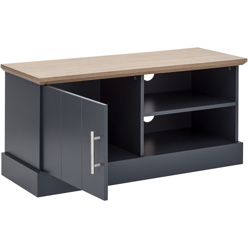 GFW Kendal Single Door 2 Shelf Slate Blue Small TV Unit Image 4