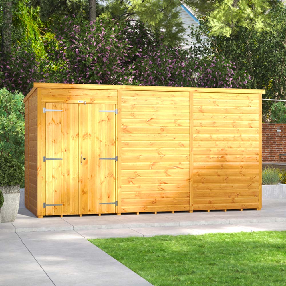 Power Sheds 12 x 6ft Double Door Pent Wooden Shed Image 2