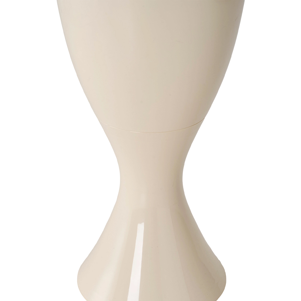 Living and Home Cream White Goblet Shape Rubbish Bin with Wheels 13L Image 4