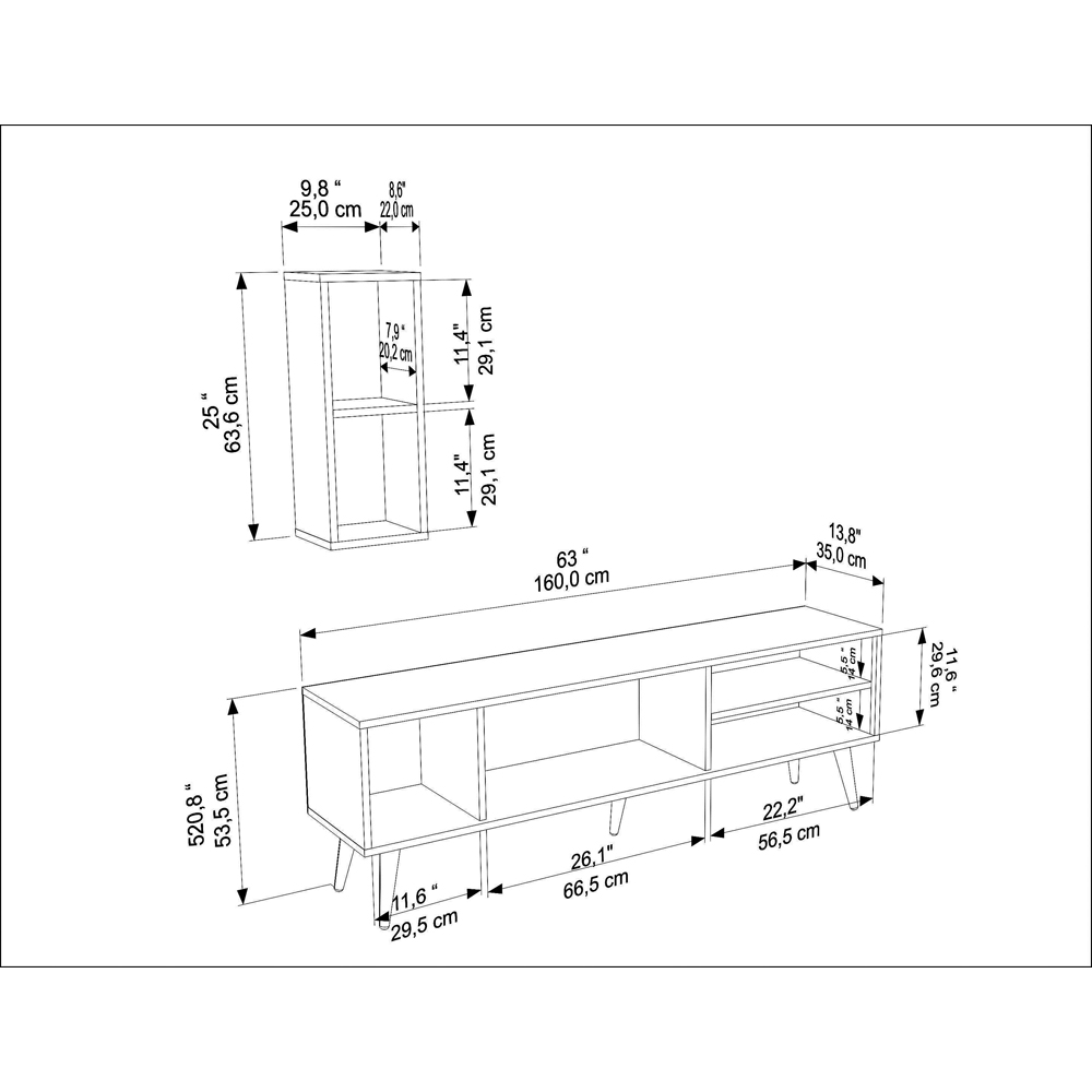 Decorotika Rans Black Alina TV Stand for 55 inch TV Image 7