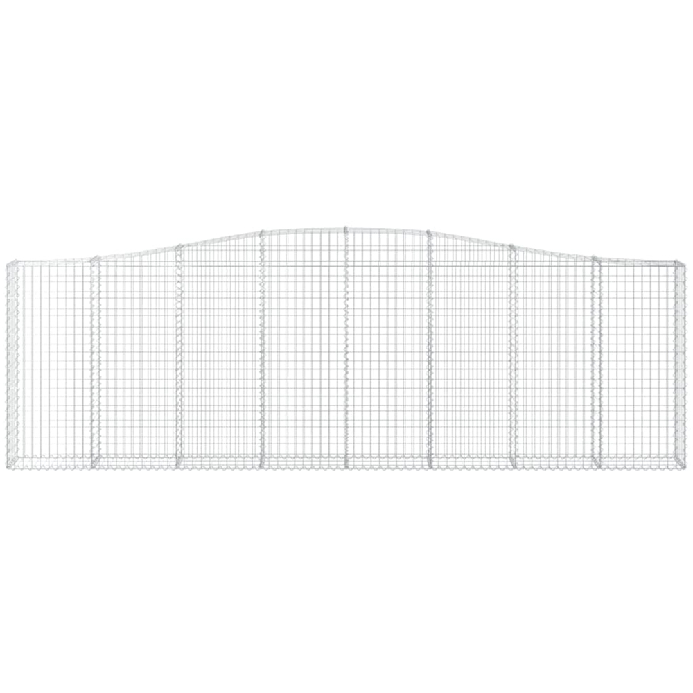 vidaXL Silver Galvanised Iron Arched Gabion Basket 400 x 30 x 120/140cm 2 Pack Image 2
