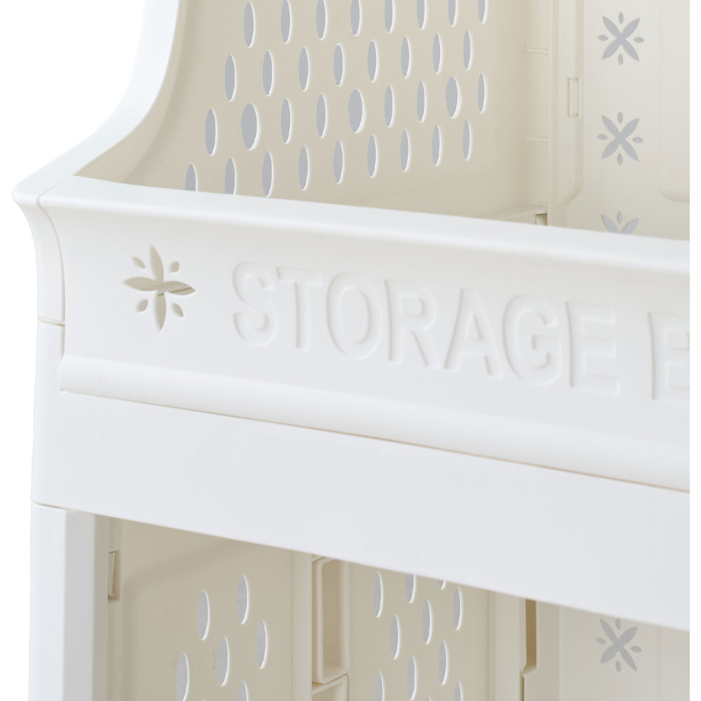 Living and Home 3-Tier White Multifunctional Storage Trolley Cart with Handles Image 4