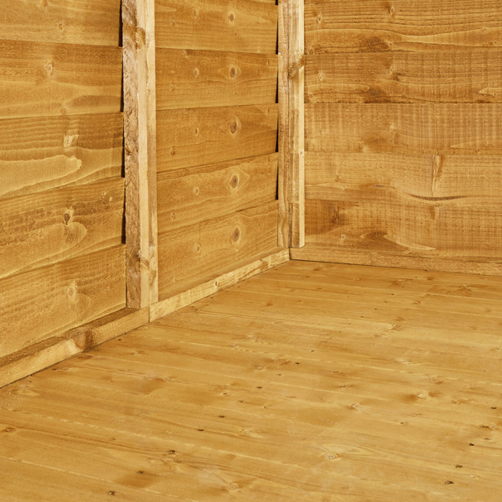 Power Sheds 6 x 8ft Double Door Overlap Pent Wooden Shed Image 2