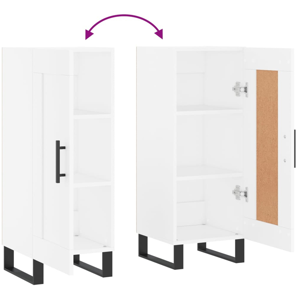 vidaXL Single Door White Sideboard Image 9