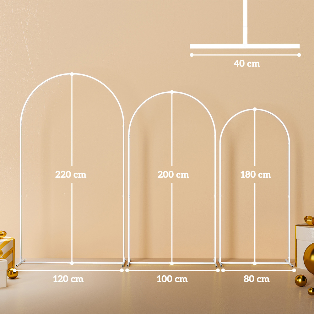 Outsunny White Backdrop Arch Frame Set of 3 Image 9
