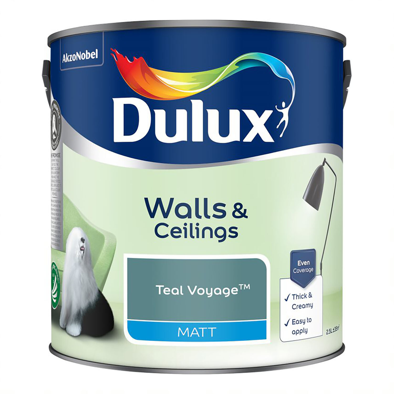 Dulux Matt Emulsion Paint - Teal Voyage / 2.5l Image