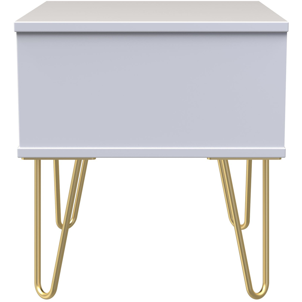 Crowndale Cube Single Drawer Matt Indigo and White Bedside Table Image 4