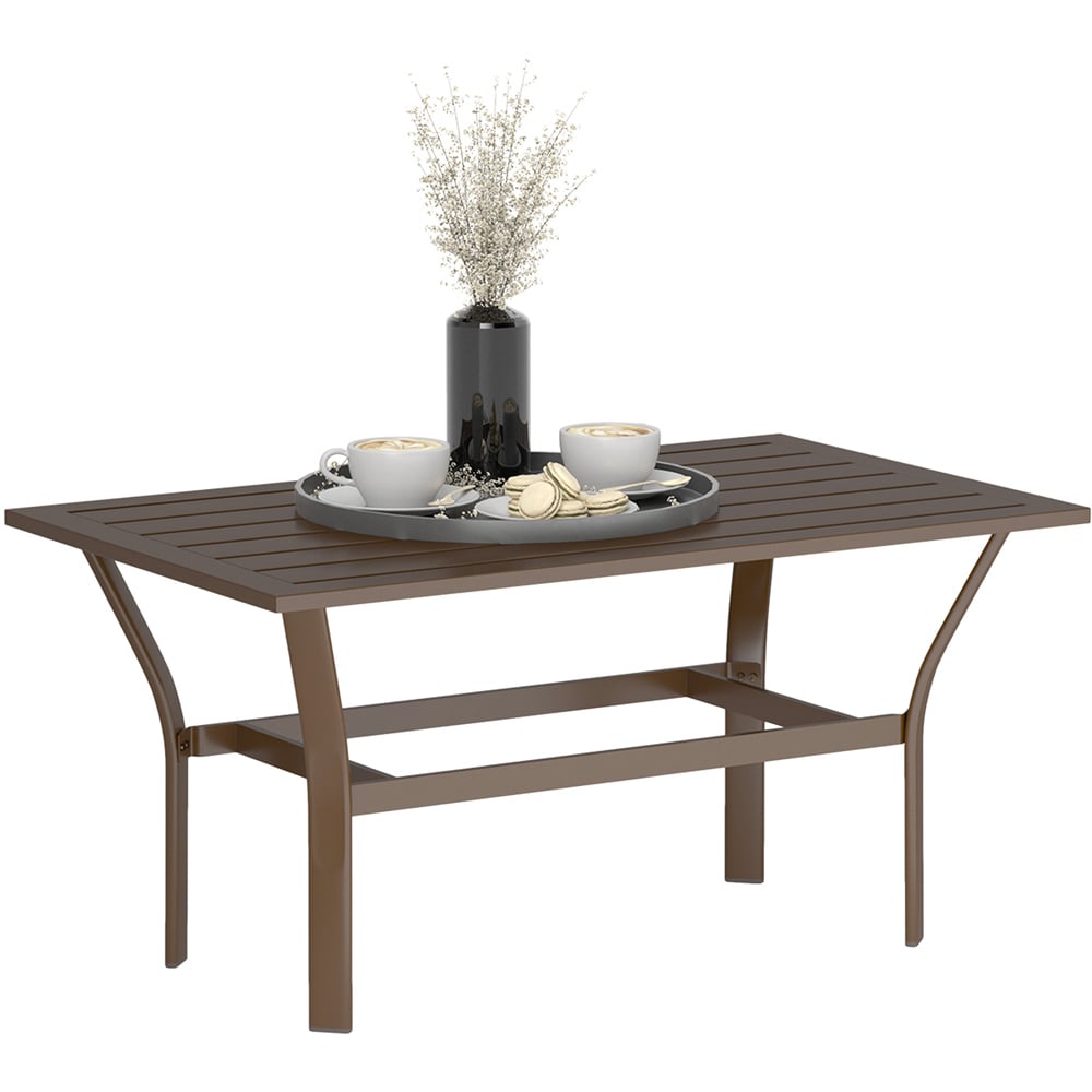 Outsunny Brown Garden Coffee Table Image 2