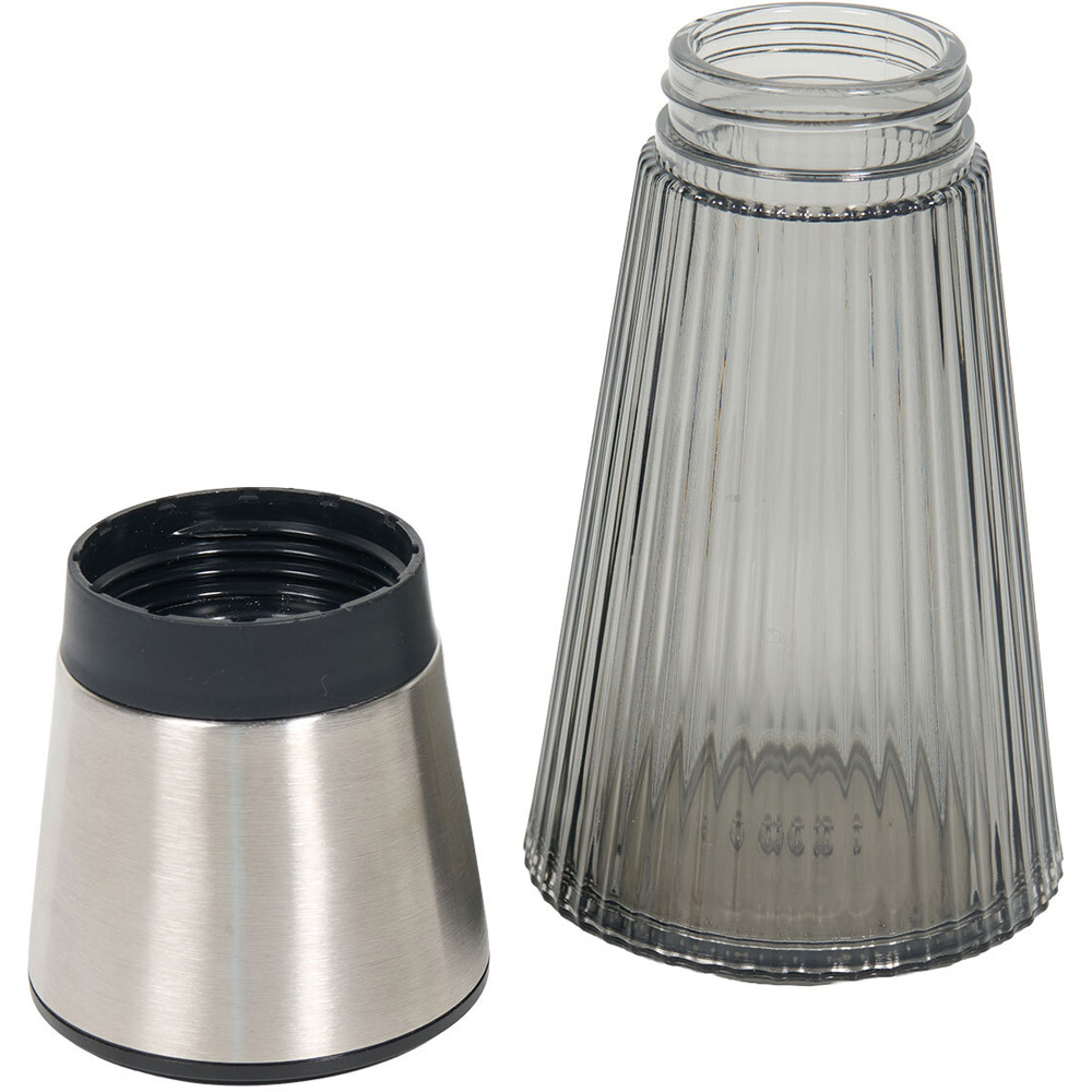 Smoked Ribbed Salt and Pepper Mill Grey Image 4
