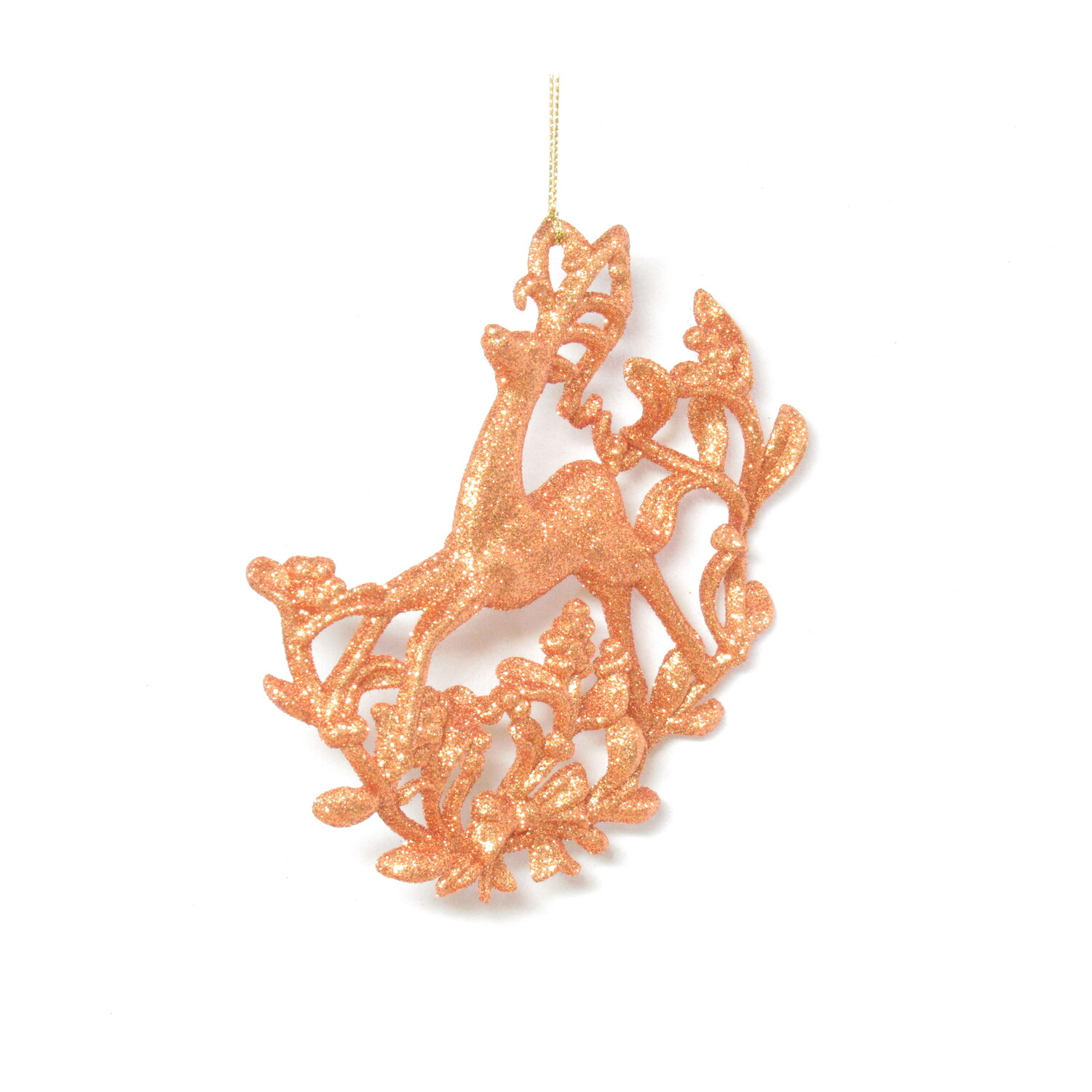 Glitter Forest Reindeer Hanging Decoration Amber Image 3
