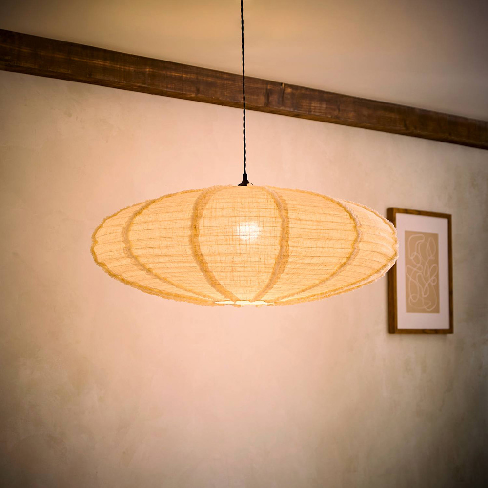 ValueLights Etta Natural Linen Easy Fit Pendant Lamp Shade 80cm Image 2