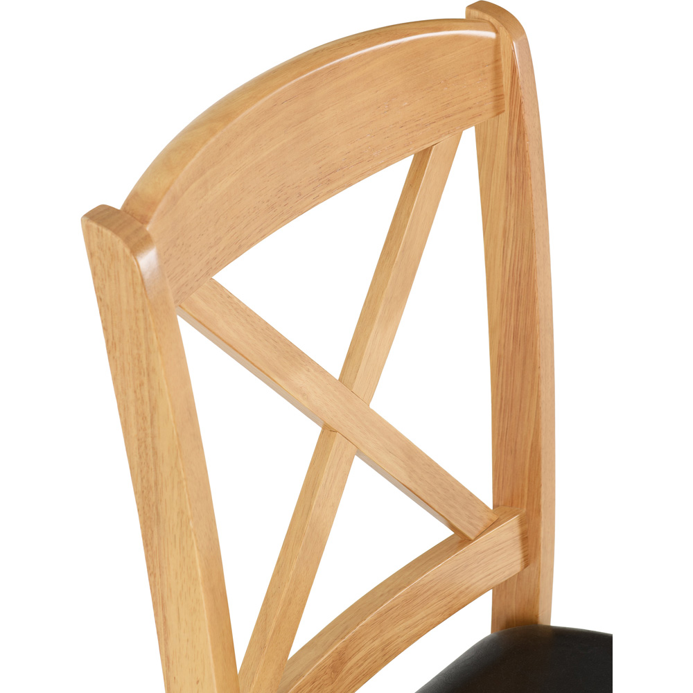 Seconique Mason Set of 2 Brown Oak Varnish Dining Chair Image 6