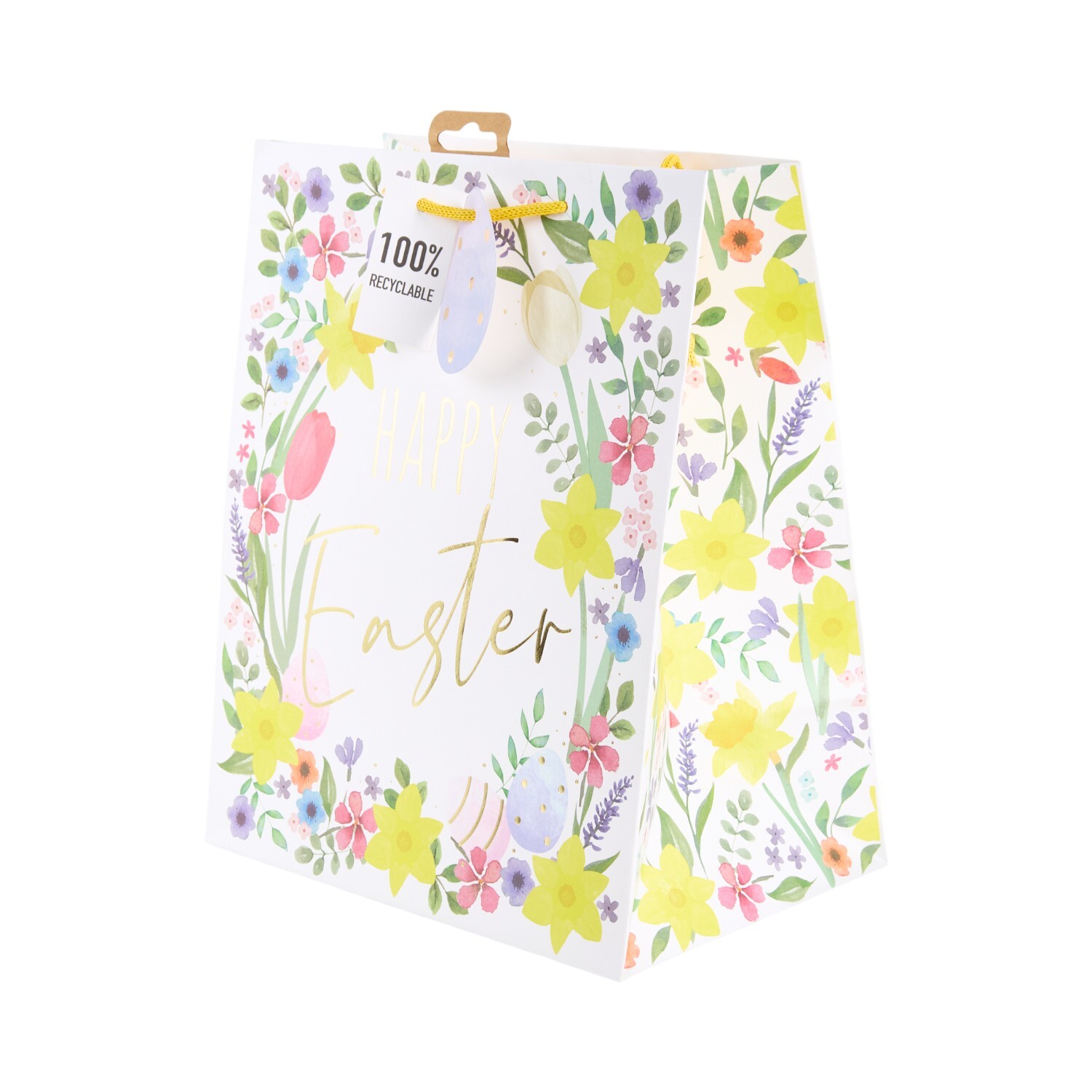 Floral Happy Easter Large Gift Bag Image 2