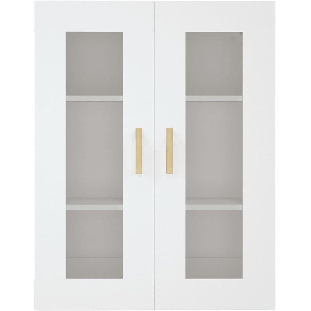 vidaXL 2 Door 3 Shelf White Hanging Wall Cabinet Image 3