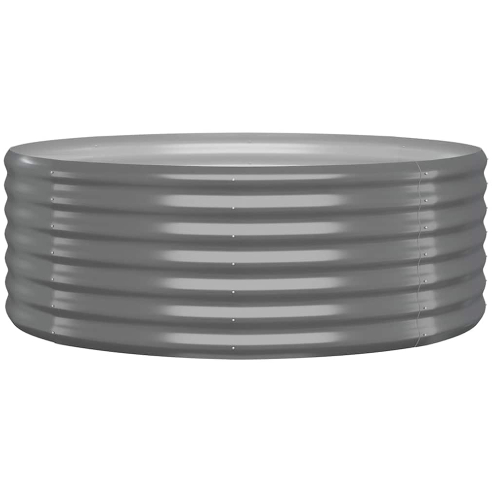 vidaXL Grey Galvanised Steel Garden Planter 100 x 100 x 36cm Image 1