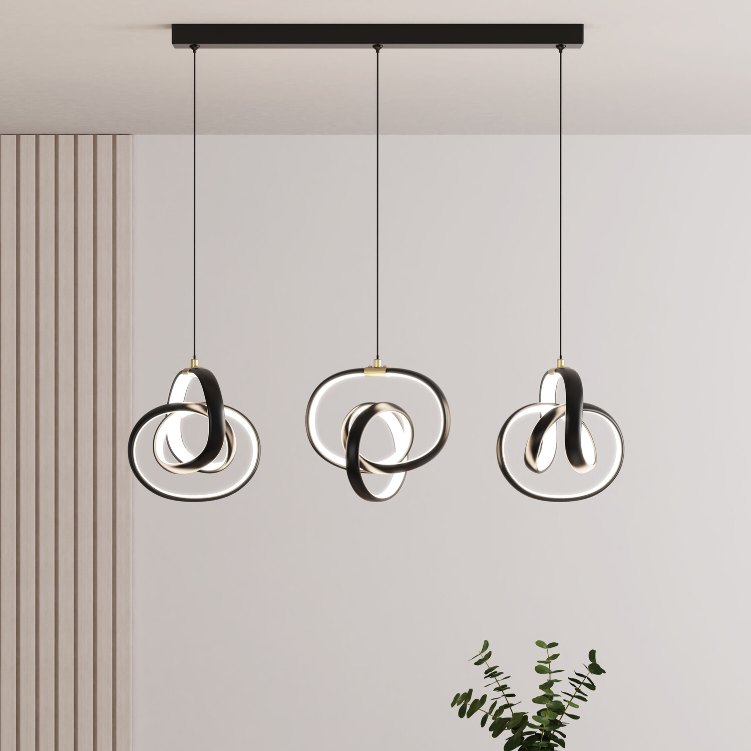 Spiral LED Ceiling Fitting Black Image 2