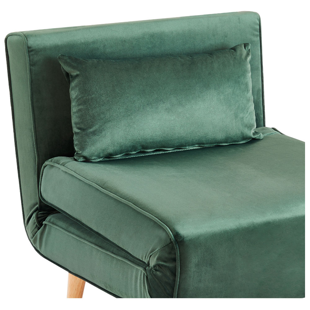 Home Detail Kendal Single Sleeper Green Velvet Chair Bed Image 6