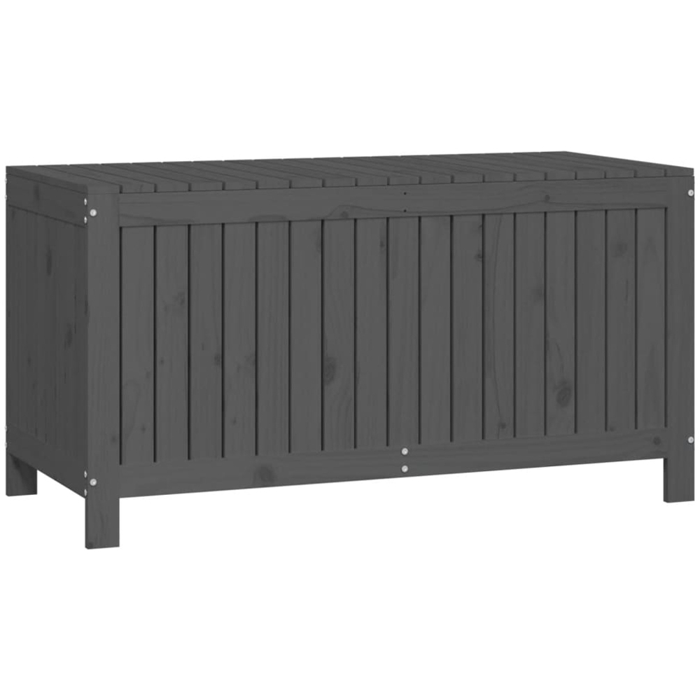 vidaXL 64 x 121 x 55cm Grey Pine Wood Garden Storage Box Image 1