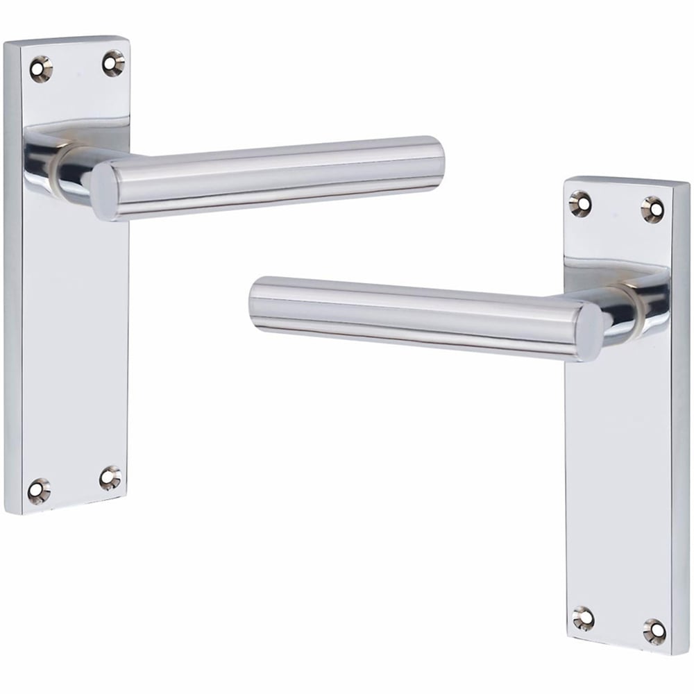 Golden Grace Victorian Straight T-Bar Polished Chrome Latch Handles Set Image 3