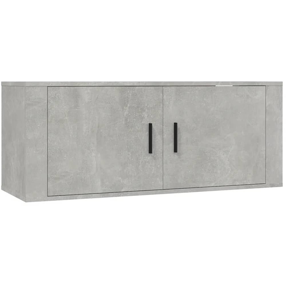 vidaXL 2 Door Concrete Grey Wall Mounted Wide TV Cabinet Image 2