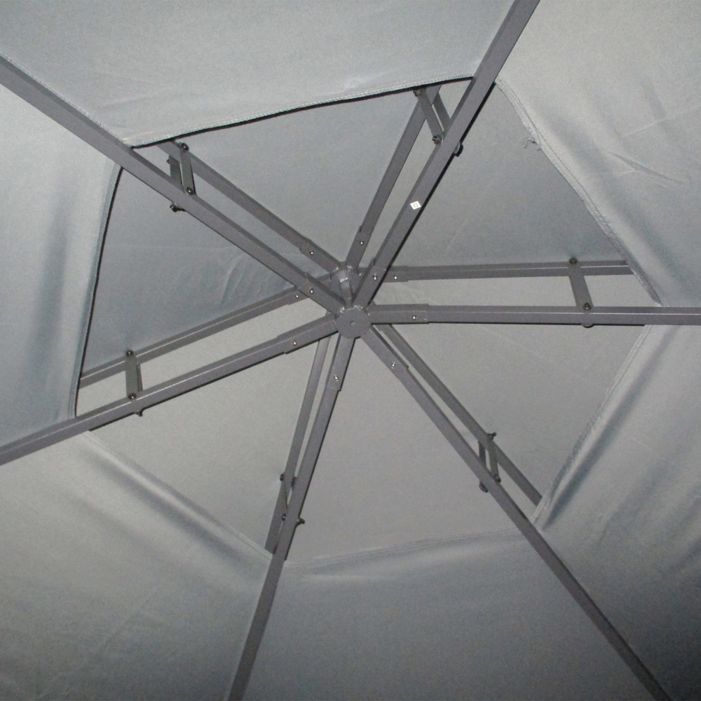 Outsunny 3 x 3m 3 Tier Grey Canopy Gazebo with Sides Image 4