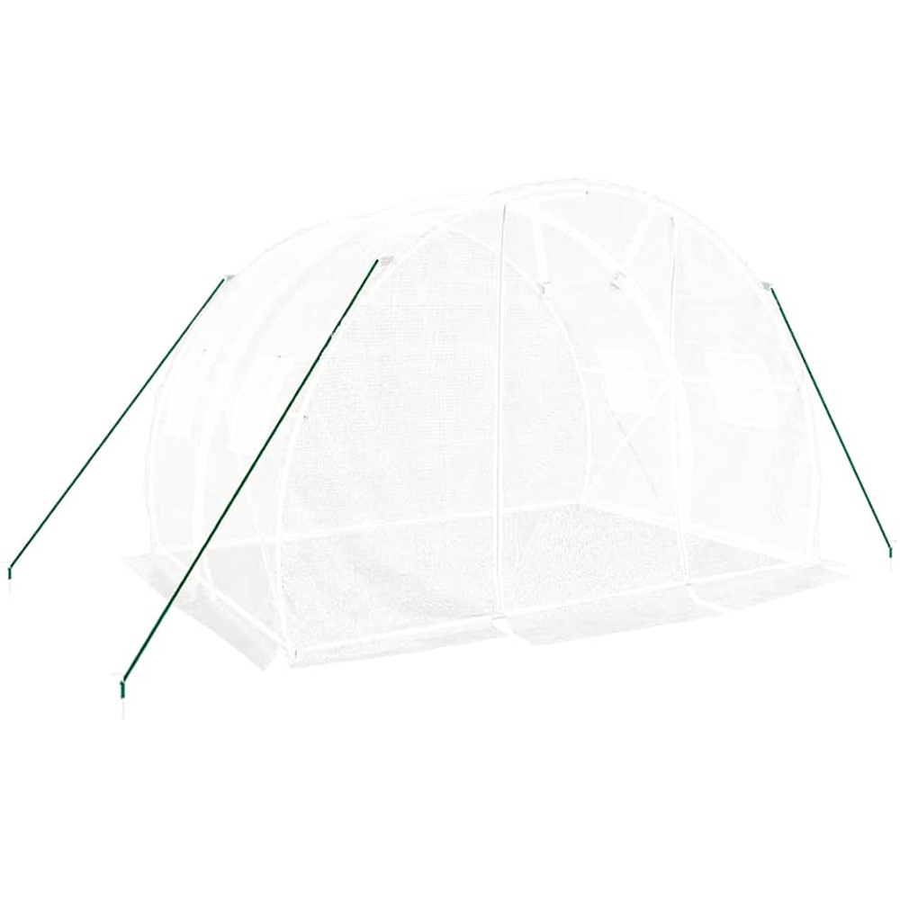 vidaXL White Polyethylene Galvanised Steel Frame 9.8 x 2ft Greenhouse Image 2