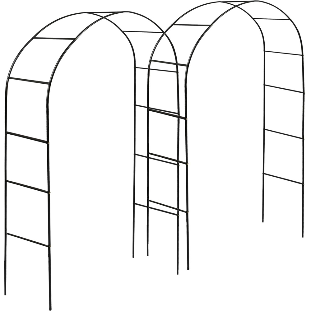 Harbour Housewares 8 x 5ft Metal Garden Arbour Arch Set of 2 Image 2