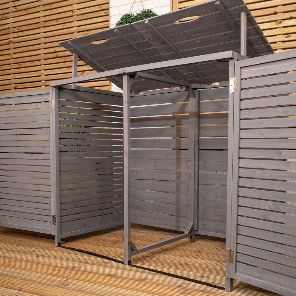 Samuel Alexander Grey Washed SA-BINS3 Double Bin Storage Back Panel 4 Pack Image 4