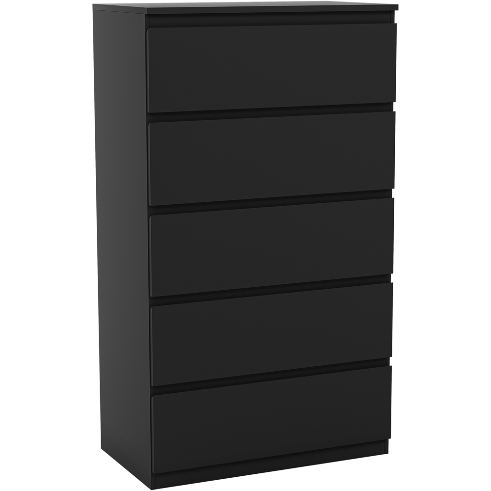 VIDA DESIGNS Denver 5 Drawer Black Chest of Drawers Image 2