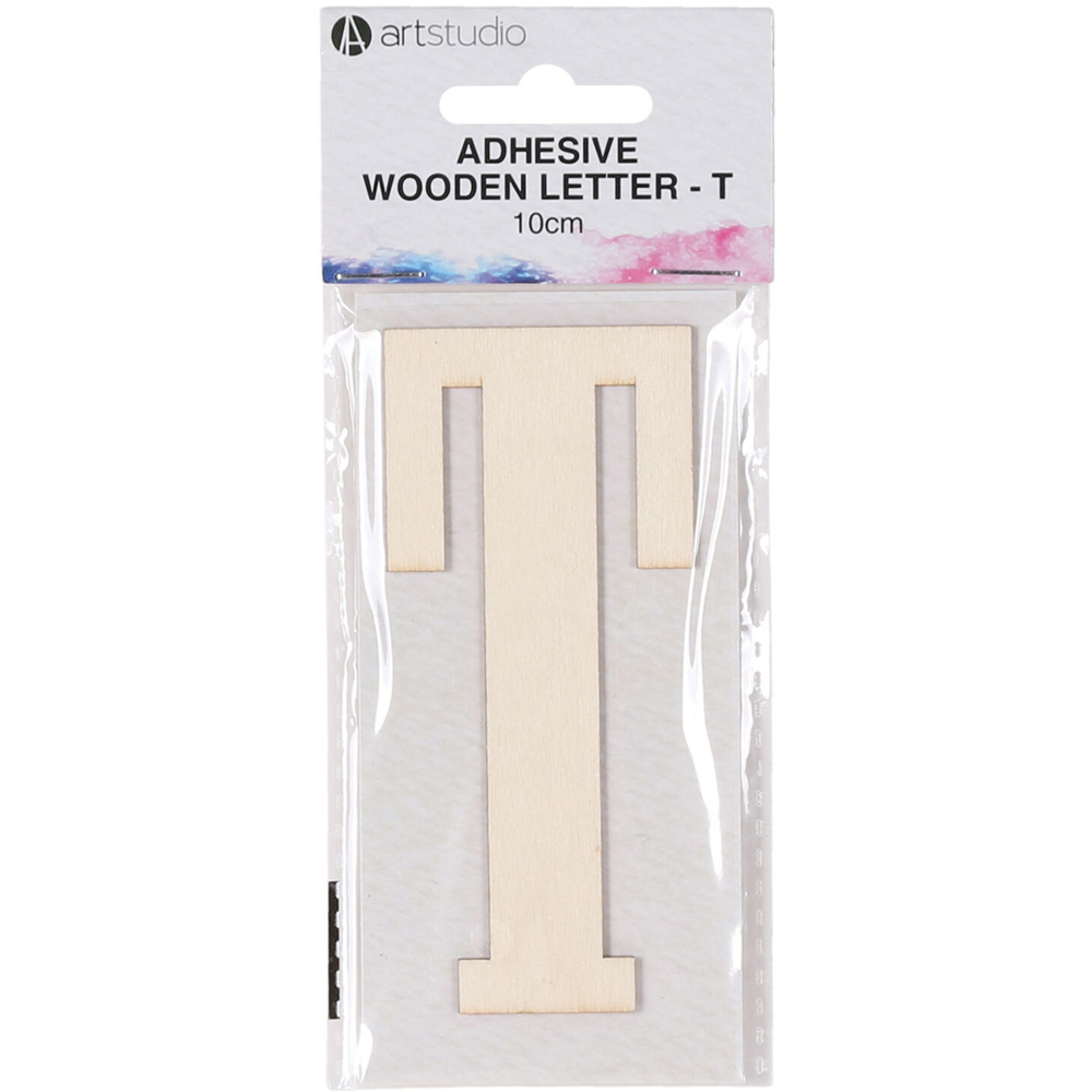 Art Studio Adhesive Wooden Letter - T Image