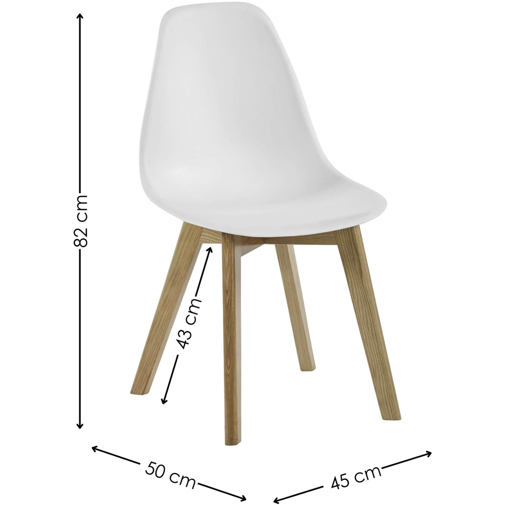 Julian Bowen Agatha Set of 2 White Plastic Dining Chair Image 9