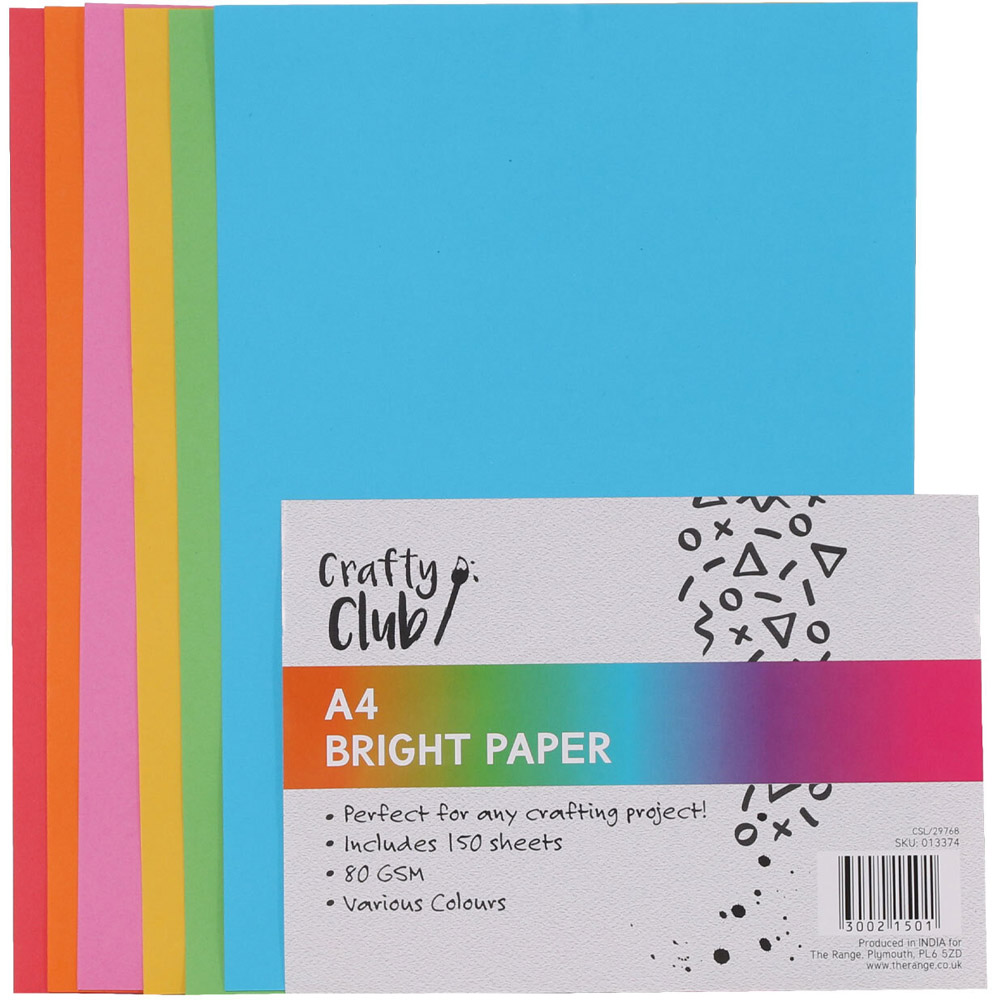 Crafty Club A4 Bright Paper 150 Sheets 150gsm Image