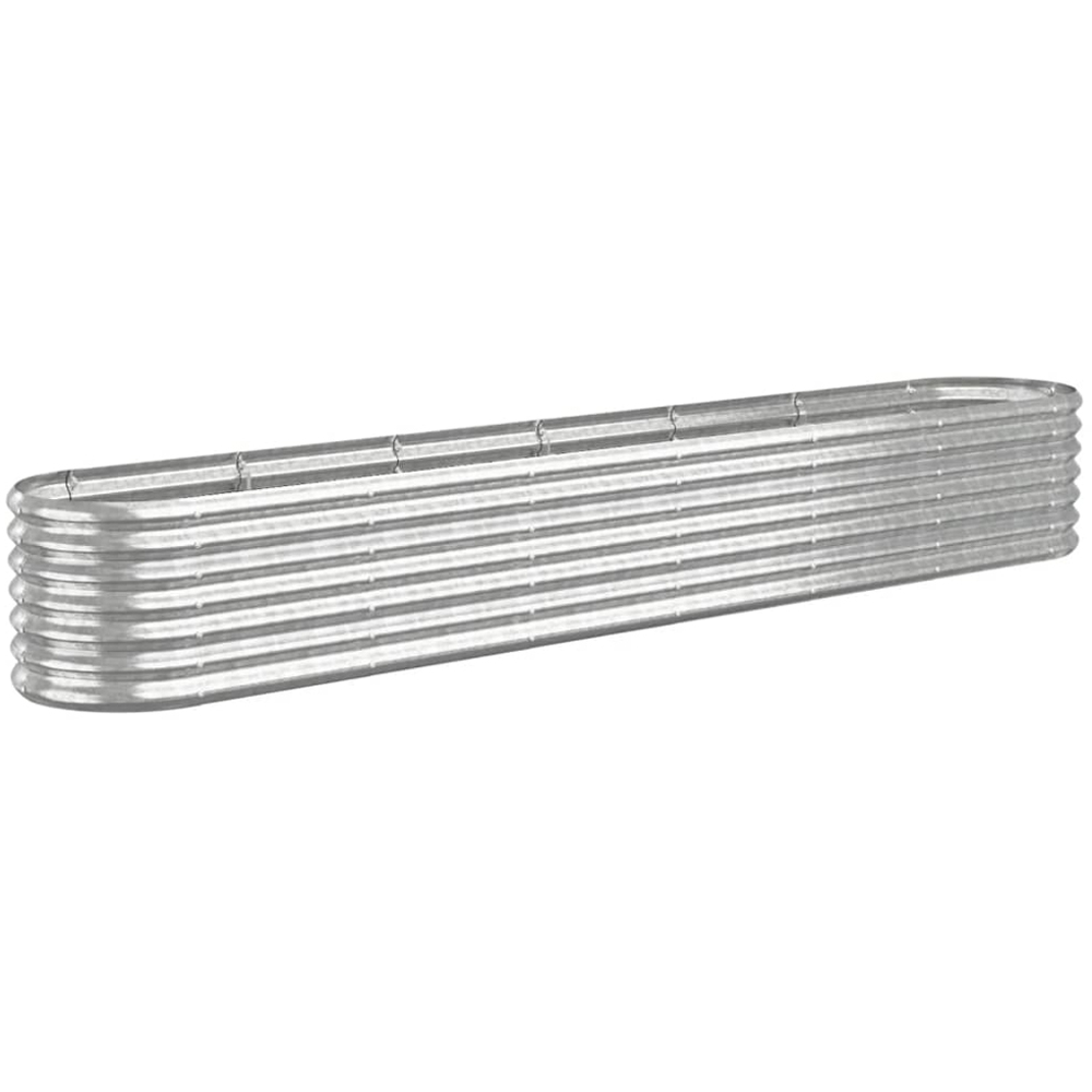 vidaXL Silver Galvanised Steel Raised Garden Bed 36 x 40 x 260cm Image 2