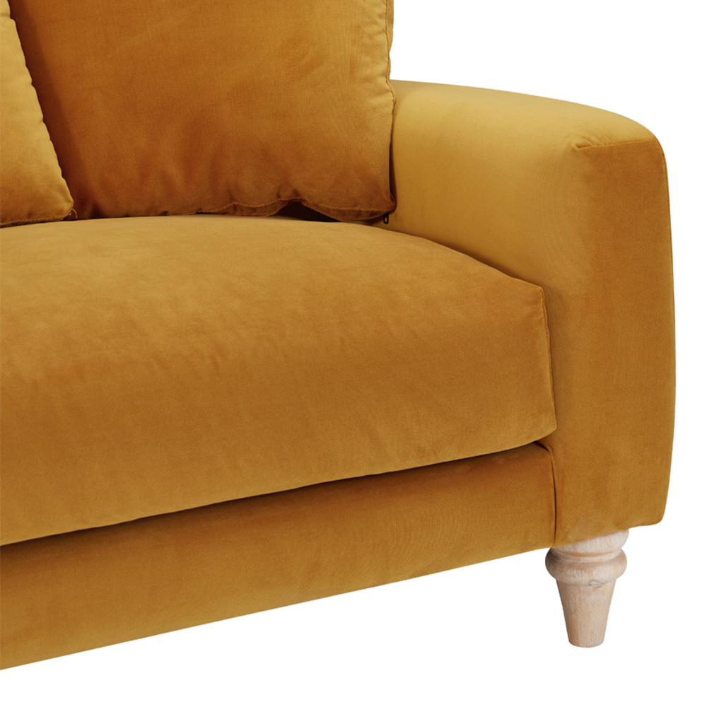 Home Detail Covent 3 Seater Mustard Gold Velvet Sofa Image 8