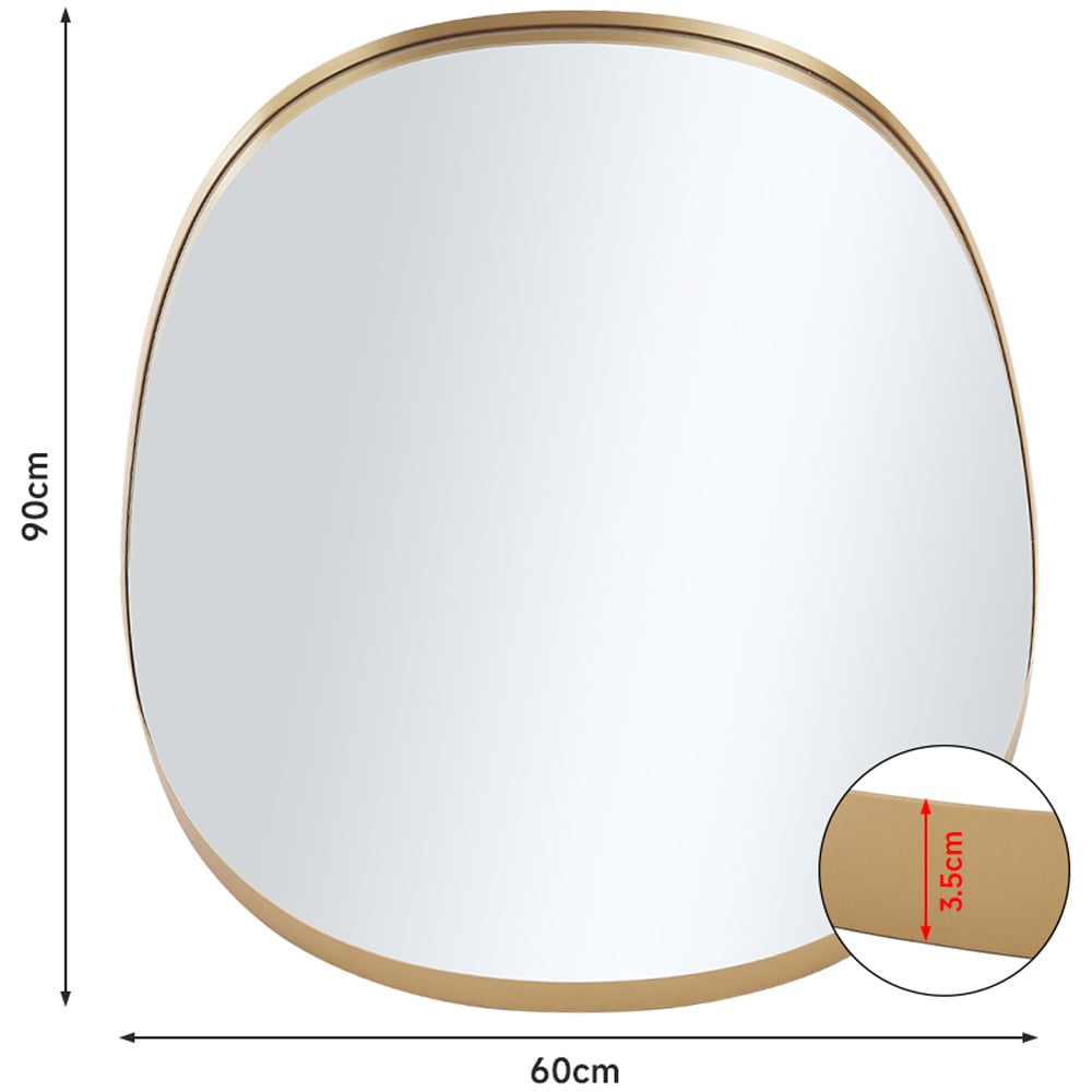 H&O Direct Black Decorative Oval Wall Mirror with Metal Frame Image 5