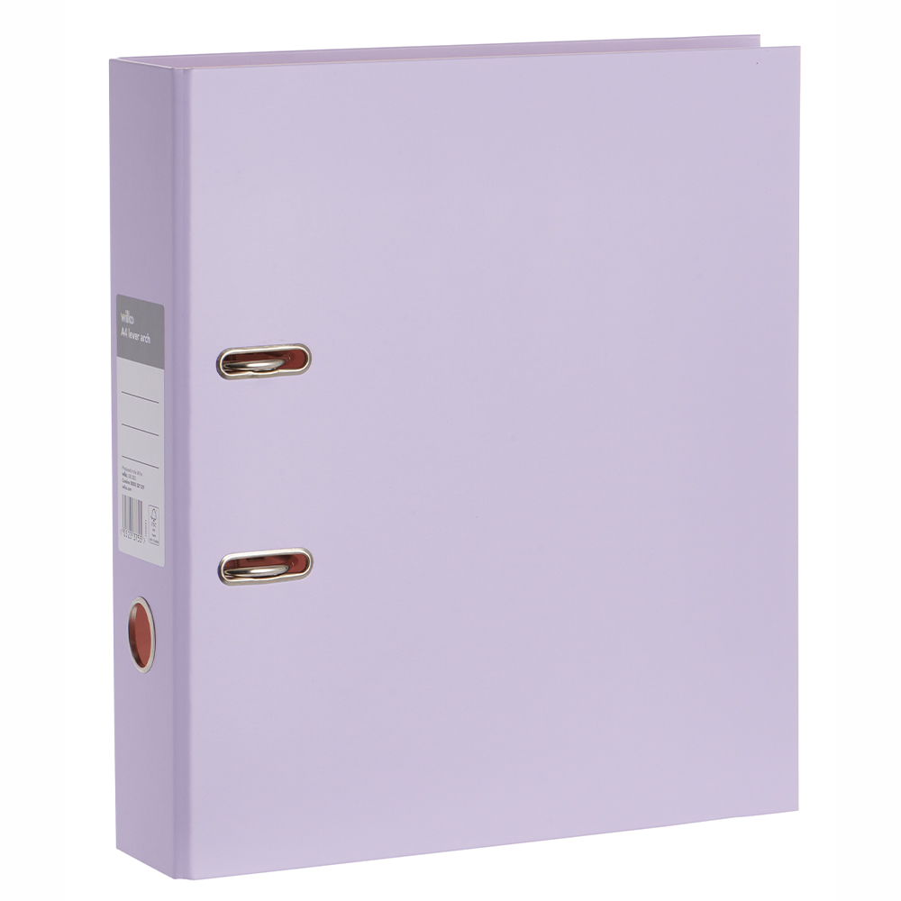 Wilko A4 Lilac Lever Arch File Image 1
