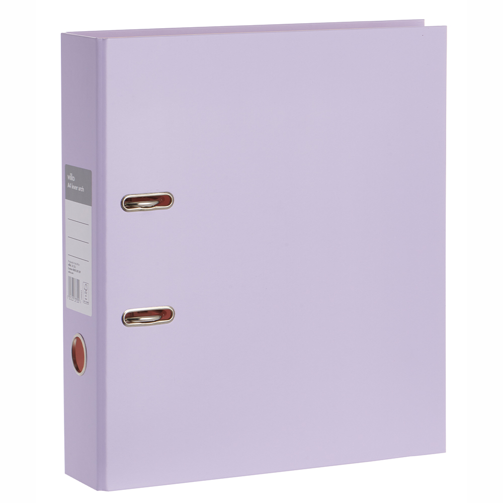 Wilko A4 Lilac Lever Arch File Wilko