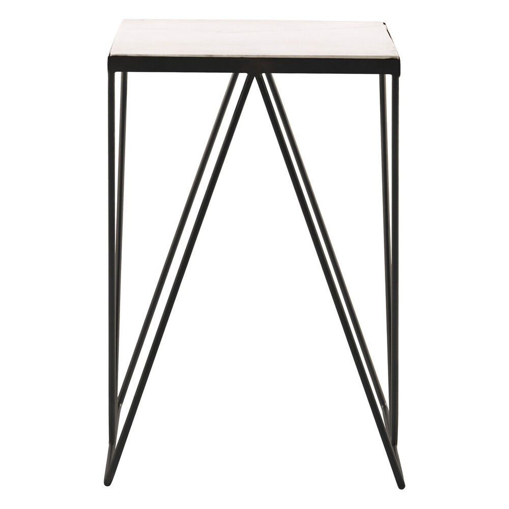 Premier Housewares Compact Side Table with Black Matte Legs Image 2