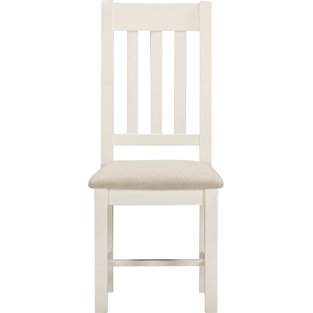 Seconique Windsor Sey of 2 Ivory and Oat Fabric Slatted Dining Chair Image 3
