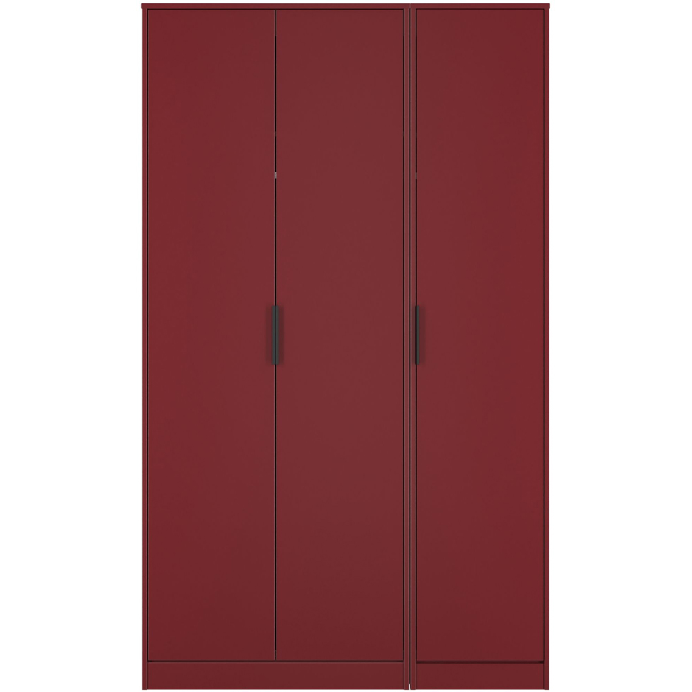 Crowndale Hong Kong 3 Door Red Matt Tall Wardrobe Ready Assembled Image 2