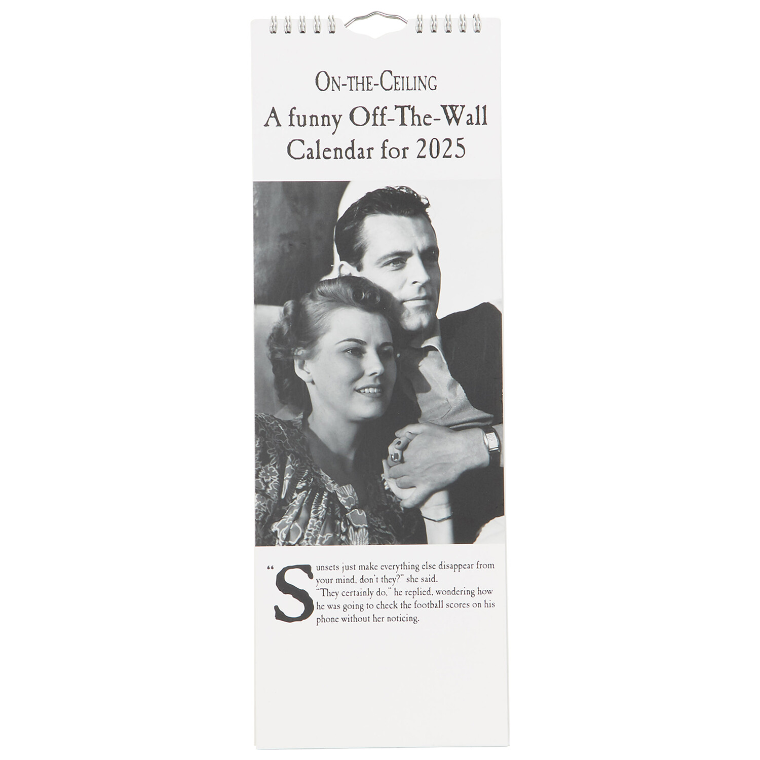 2025 On The Ceiling Slim Calendar Black and White Image 1