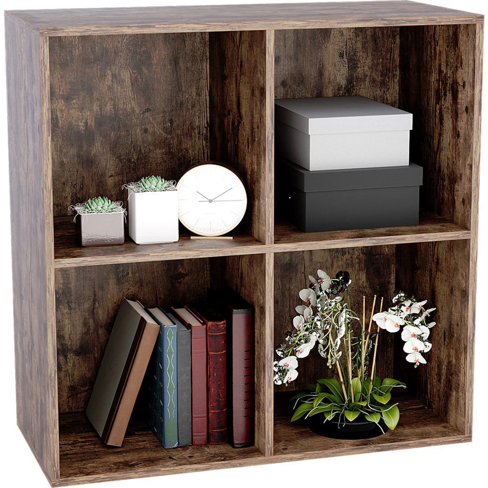 Vida Designs Durham 4 Shelf Dark Wood Cube Storage Unit Image 2