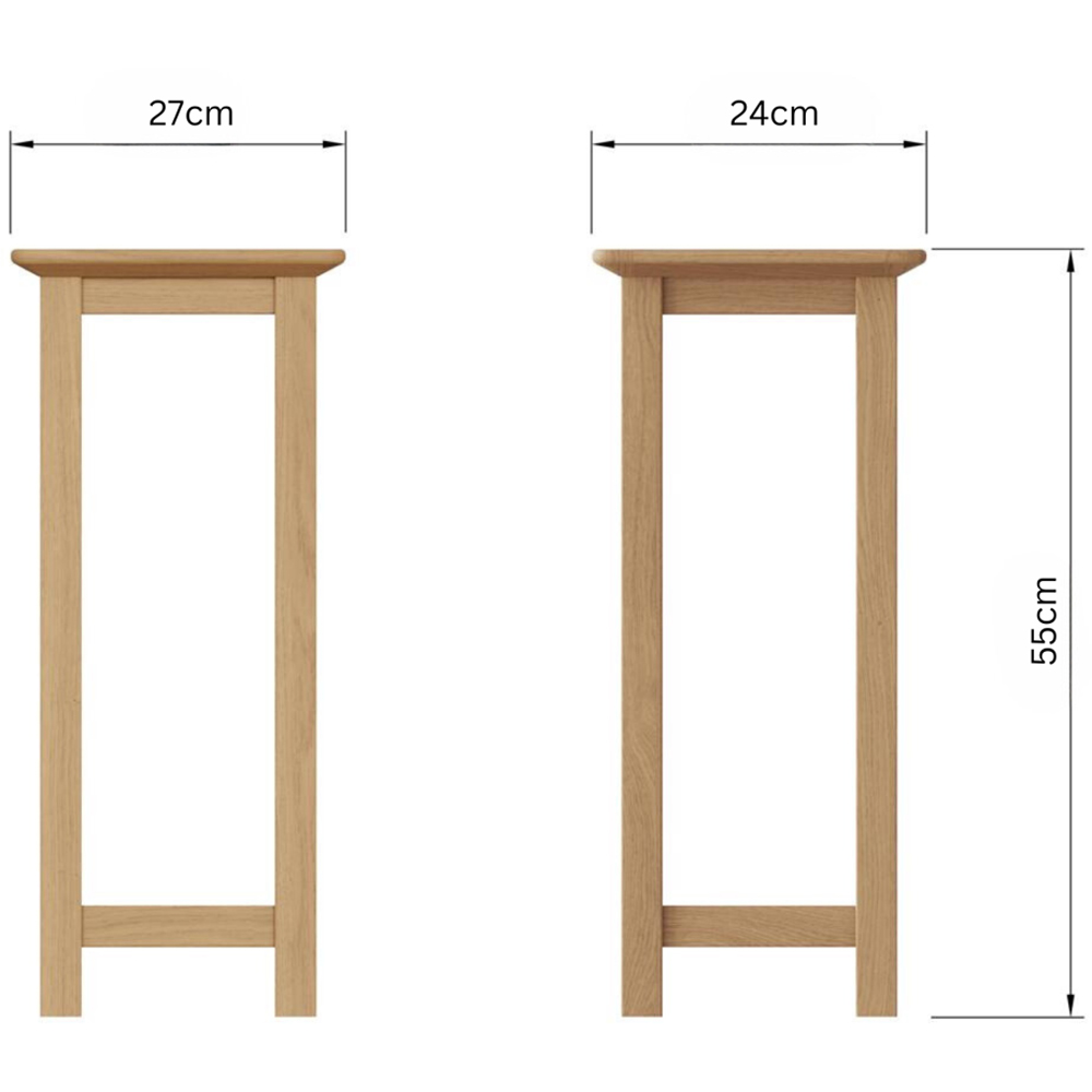 FWStyle Taberno Single Shelf Natural Lacquered Oak Side Table Image 6