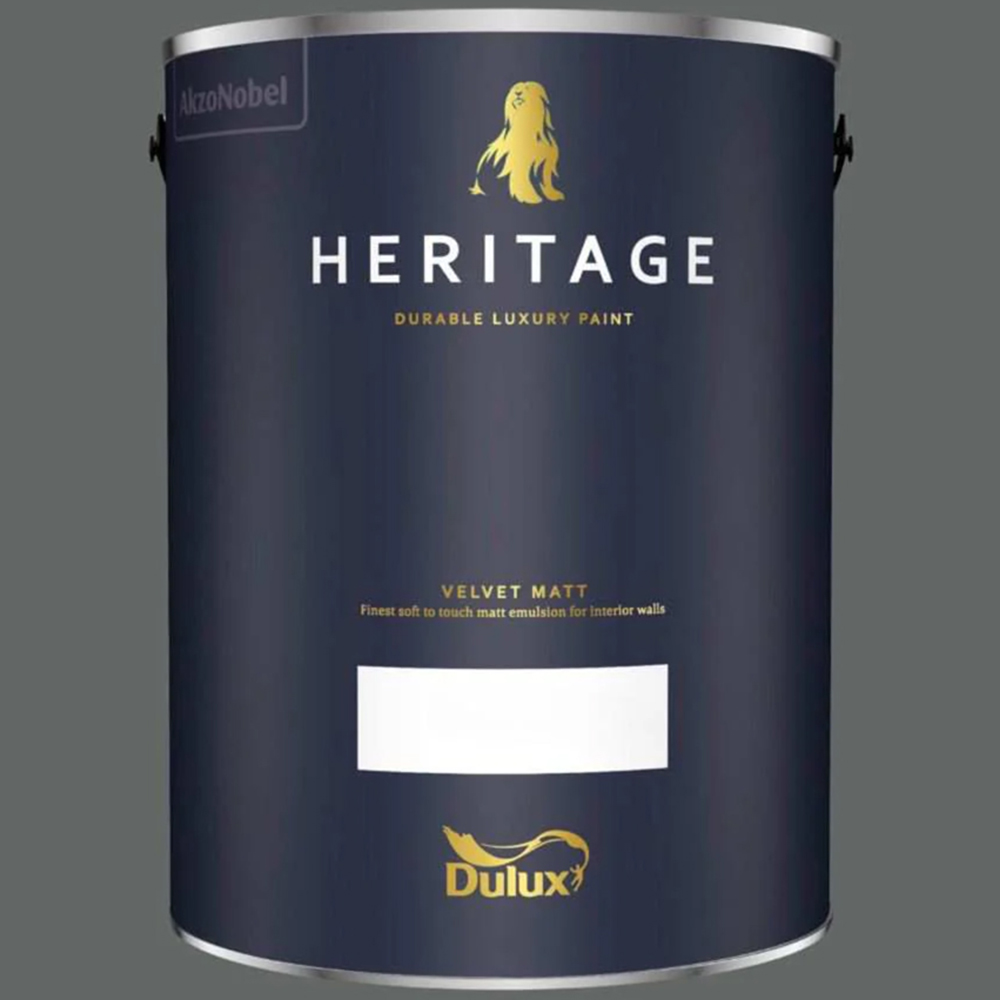 Dulux Heritage Walls and Ceilings Forest Grey Velvet Matt Emulsion Paint 5L Image 2